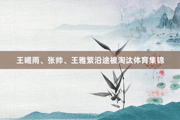 王曦雨、张帅、王雅繁沿途被淘汰体育集锦