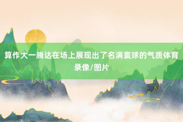 算作大一腾达在场上展现出了名满寰球的气质体育录像/图片