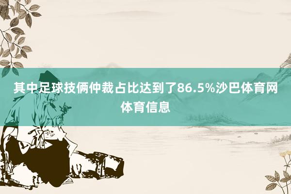 其中足球技俩仲裁占比达到了86.5%沙巴体育网体育信息