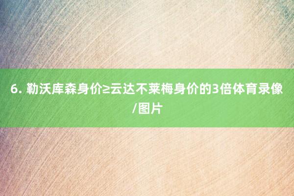 6. 勒沃库森身价≥云达不莱梅身价的3倍体育录像/图片