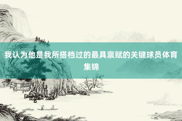 我认为他是我所搭档过的最具禀赋的关键球员体育集锦