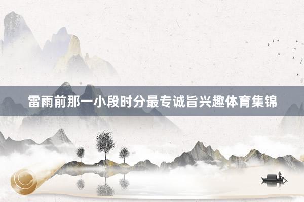 雷雨前那一小段时分最专诚旨兴趣体育集锦