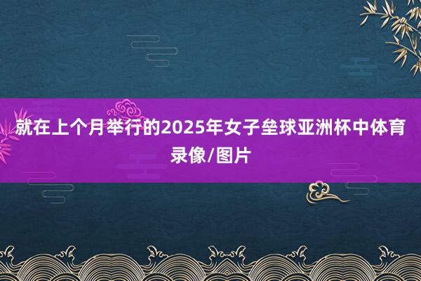就在上个月举行的2025年女子垒球亚洲杯中体育录像/图片