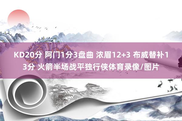 KD20分 阿门1分3盘曲 浓眉12+3 布威替补13分 火箭半场战平独行侠体育录像/图片