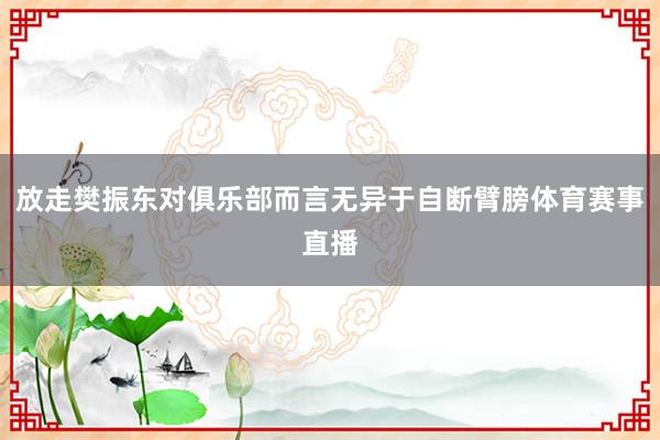放走樊振东对俱乐部而言无异于自断臂膀体育赛事直播