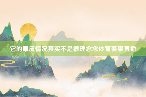 它的草皮情况其实不是很理念念体育赛事直播
