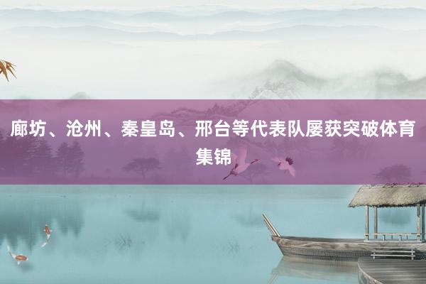 廊坊、沧州、秦皇岛、邢台等代表队屡获突破体育集锦