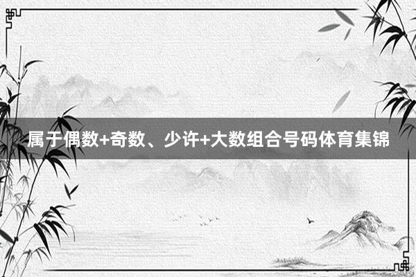 属于偶数+奇数、少许+大数组合号码体育集锦